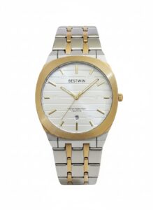 BESTWIN – Dial: White with horizontal lines and gold hour markers